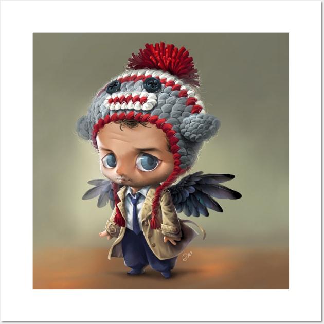 Little Castiel with Monkey Hat Wall Art by GioGui